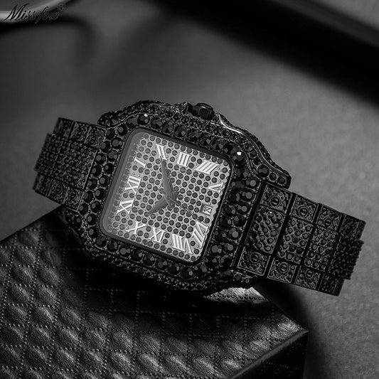 European Hip Hop Diamond Quartz Wrist Watch